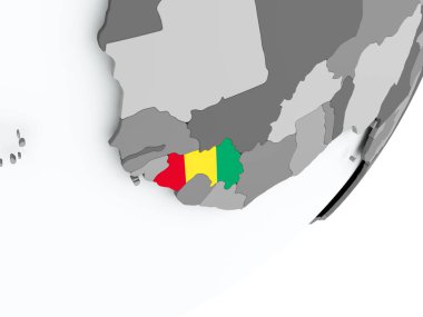 Gine bayrağı harita üzerinde