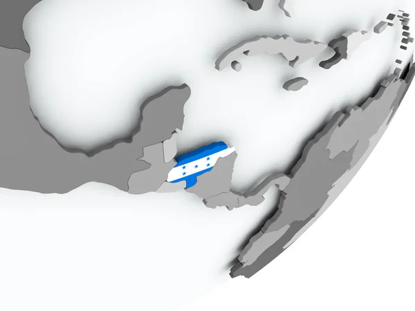 Vlag van Honduras op kaart — Stockfoto