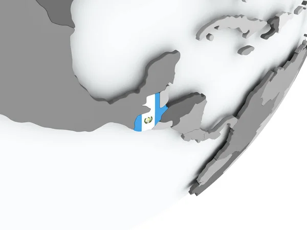 Vlajka Guatemaly na mapě — Stock fotografie