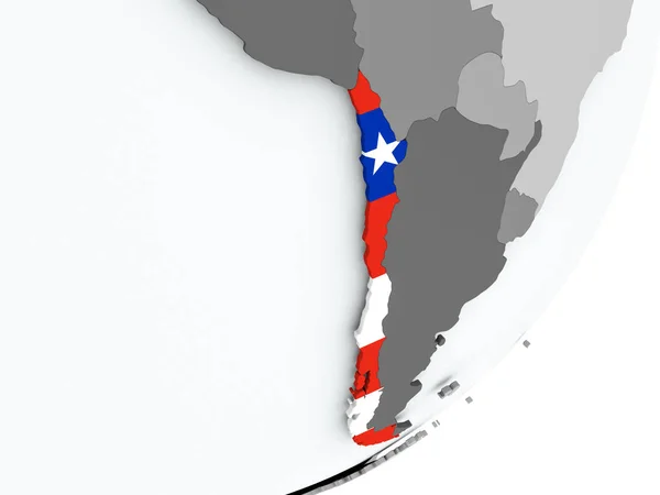 Bandera de Chile en el mapa — Foto de Stock