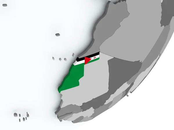 Флаг Западной Сахары на карте — стоковое фото