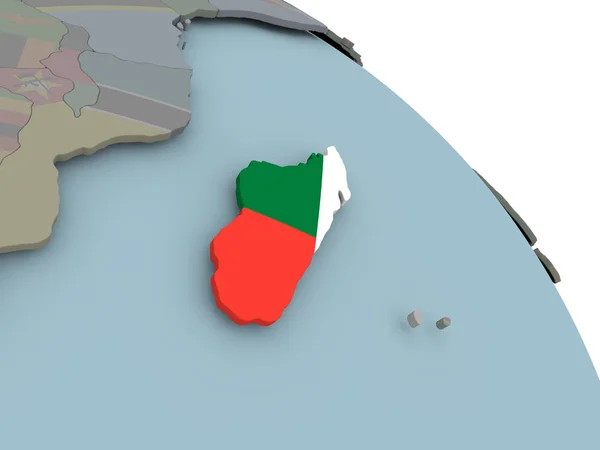 Mapa de Madagascar con bandera —  Fotos de Stock