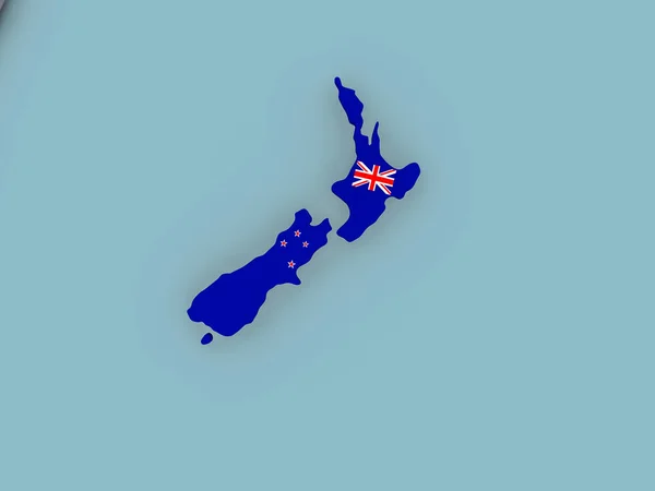 Neuseeland auf politischem Globus mit Fahne — Stockfoto