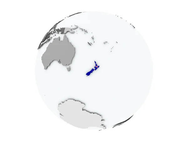 Nuova Zelanda sul globo isolato — Foto Stock