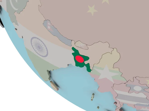 Bangladesh with flag illustration — Stock Photo, Image