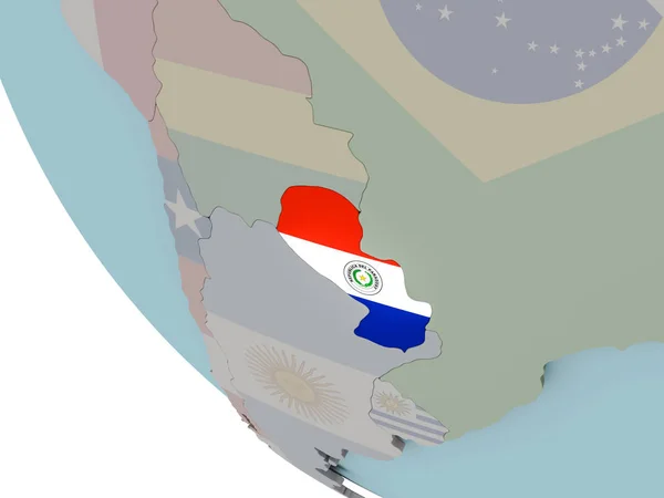 Paraguay avec illustration drapeau — Photo