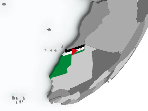 Bandera del Sáhara Occidental en el mapa —  Fotos de Stock