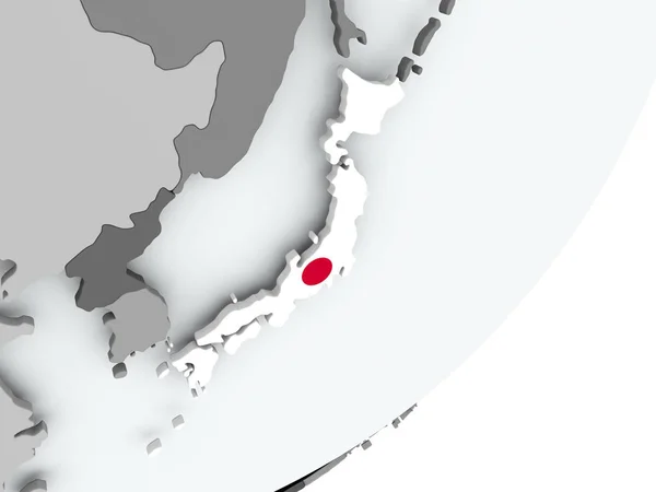 Japán zászlaja térképén — Stock Fotó