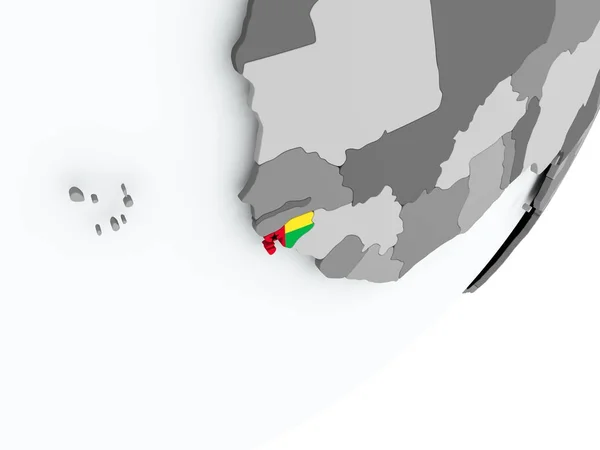 Флаг Гвинеи-Бисау на карте — стоковое фото