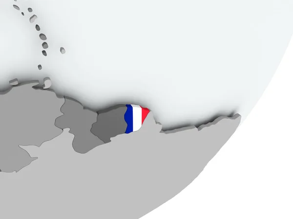 Bandeira da Guiana Francesa no mapa — Fotografia de Stock