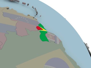Guyana Haritası bayrak ile