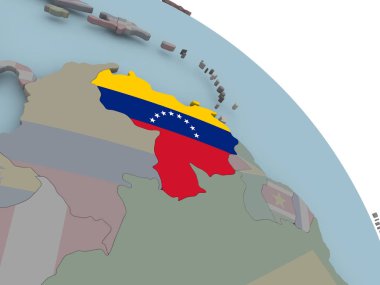 venezuela Haritası bayrak ile