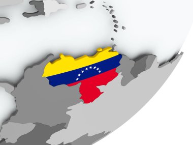 Venezuela bayrak harita üzerinde