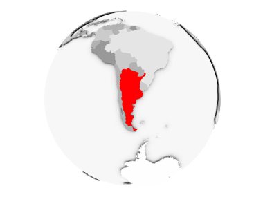Arjantin gri Globe izole