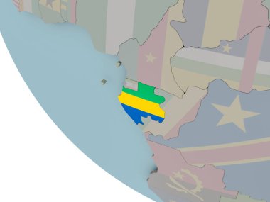 Gabon bayrak çizim ile