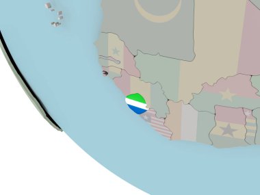Sierra Leone bayrak çizim ile