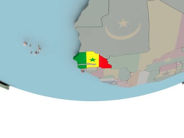 Senegal ile dünya üzerinde bayrak