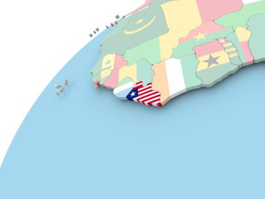 Liberya bayrağı ile dünya üzerinde