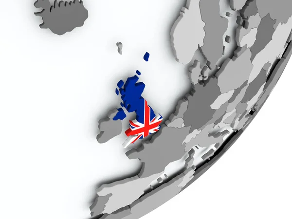 Bandera de Reino Unido en el mapa —  Fotos de Stock