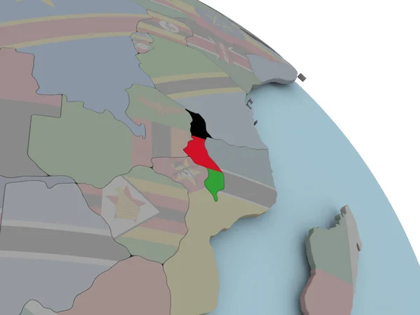 말라위의 국기와 지도 — 스톡 사진