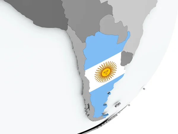 Drapeau de l'Argentine sur la carte — Photo