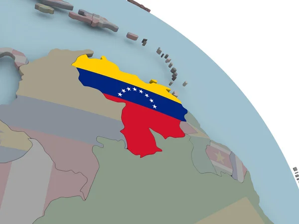 Karta över venezuela med flagga — Stockfoto