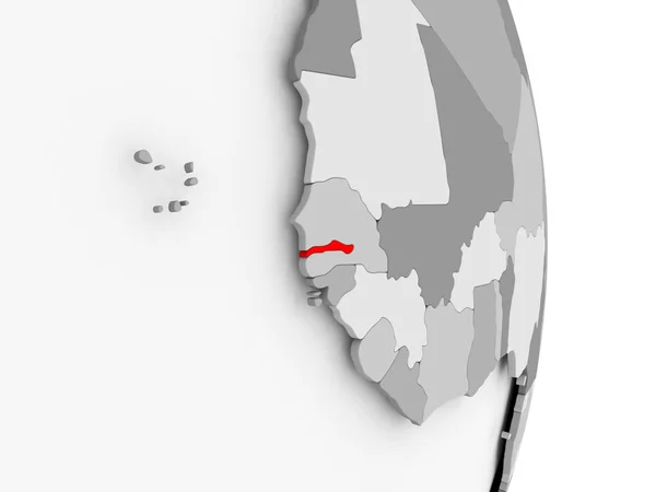 Gambiya gri siyasi dünya üzerinde — Stok fotoğraf