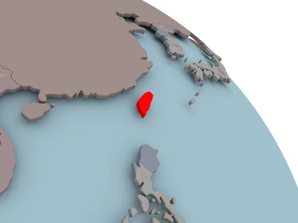 Карта Тайваня с флагом — стоковое фото