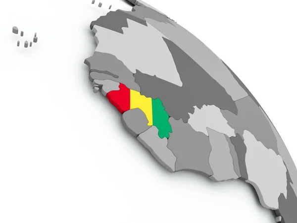 Zászló a globe Guinea Térkép — Stock Fotó