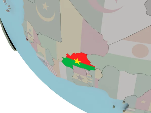 Буркина-Фасо с иллюстрацией флага — стоковое фото