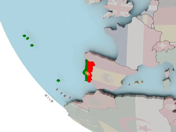 Португалія з прапором ілюстрація — стокове фото