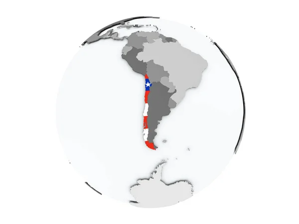 Chile no globo isolado — Fotografia de Stock