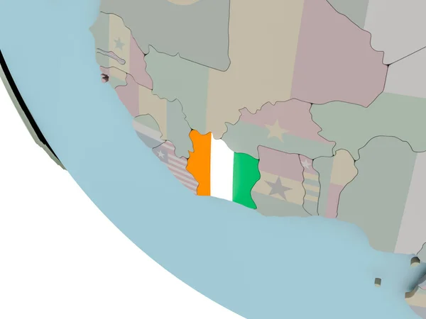 Costa de Marfil con ilustración de bandera —  Fotos de Stock
