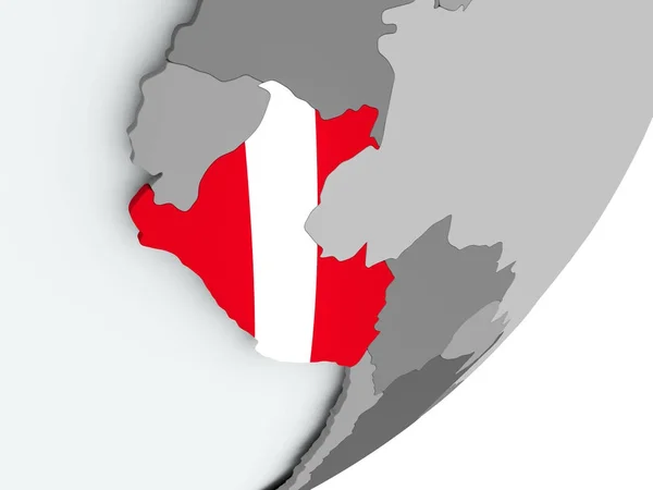 Bandera de Perú en el mapa — Foto de Stock