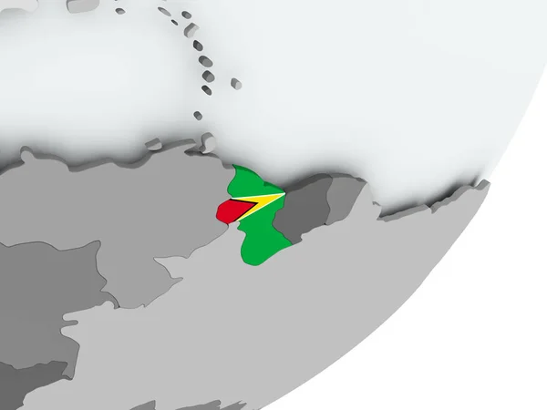 Vlag van Guyana op kaart — Stockfoto