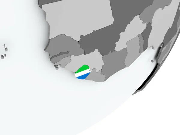 Прапор Сьєрра-Леоне на карті — стокове фото