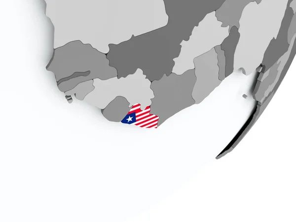 Флаг Либерии на карте — стоковое фото