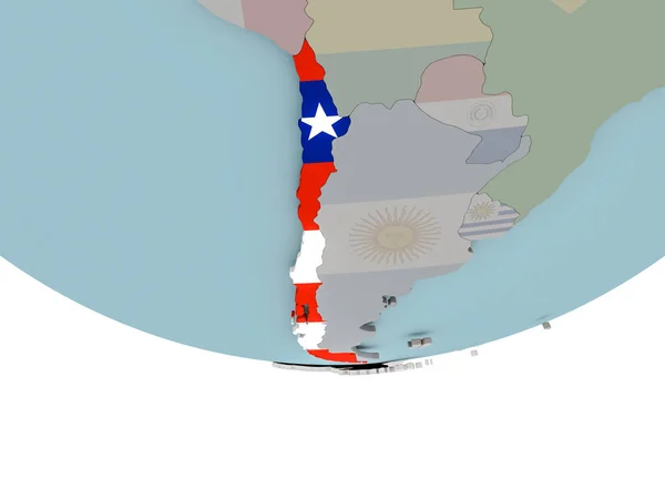 Chile con bandera en globo — Foto de Stock