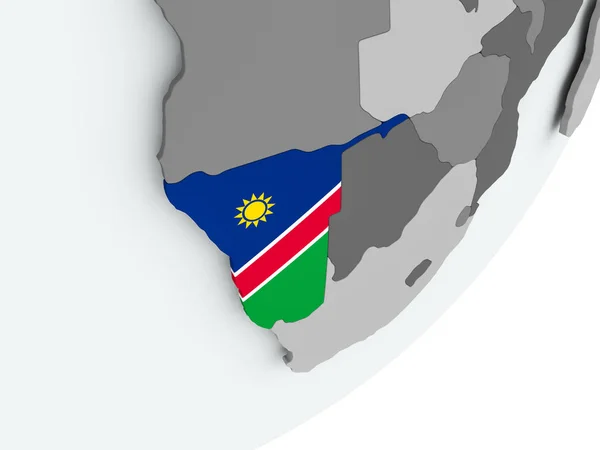 Vlag van Namibië op kaart — Stockfoto