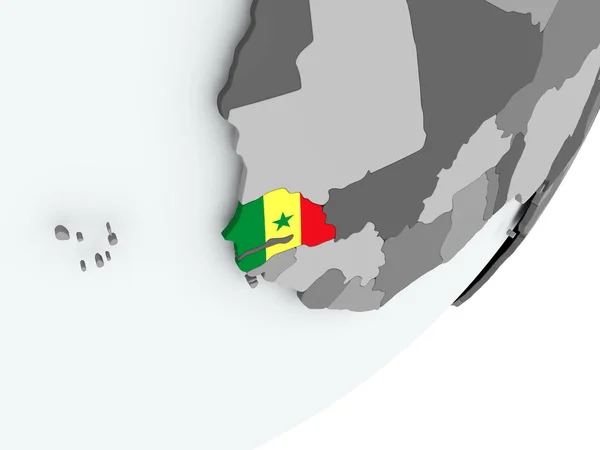 Bandera de Senegal en el mapa —  Fotos de Stock