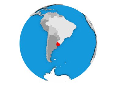 Uruguay izole küre üzerinde