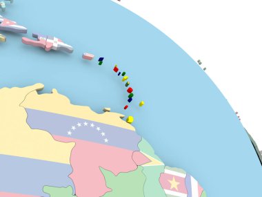 Dünya üzerinde Karayip bayrak