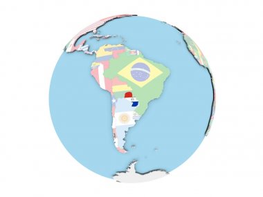 Paraguay izole küre üzerinde