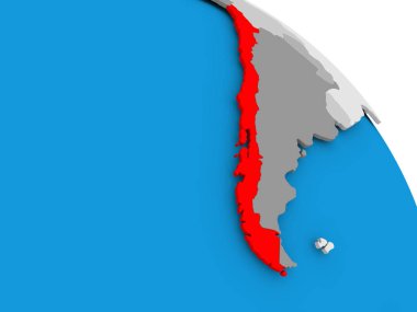 Haritada kırmızı Şili