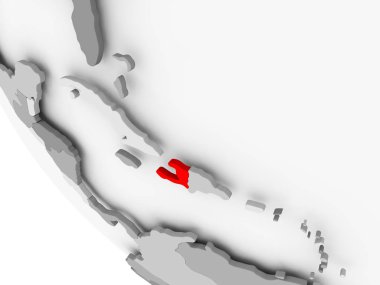 Haiti Haritası kırmızı