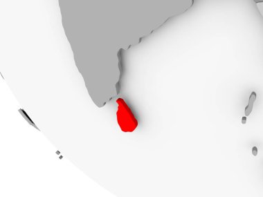 Sri Lanka Haritası kırmızı