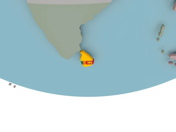 斯里兰卡与地球上的标志 — 图库照片