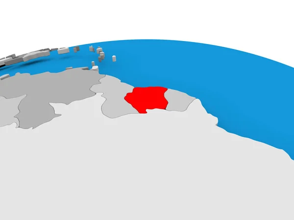 Surinam na Globus polityczny — Zdjęcie stockowe