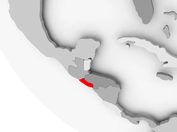 Karte von el salvador in rot — Stockfoto