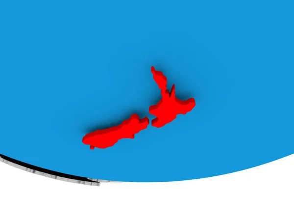 New Zealand on globe — Stockfoto